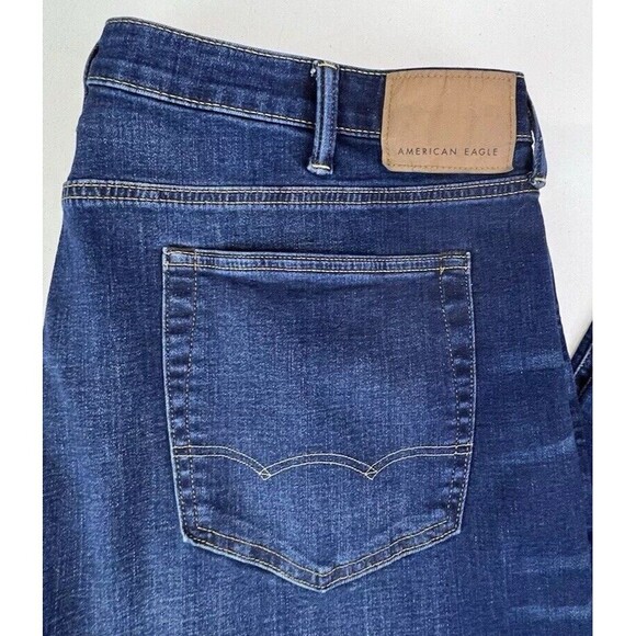 American Eagle Jeans Mens 42 X 32 Blue Stretch Airflex Denim Relaxed Straight - Picture 3 of 6
